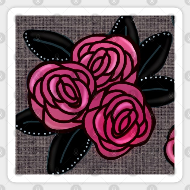 Moody Stained Glass Roses Roses Sticker TeePublic